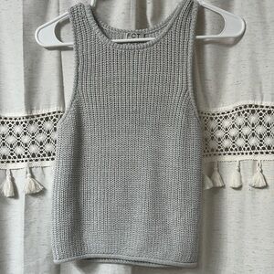 Light Gray Knit Tank Top - Sleeveless Summer Essential